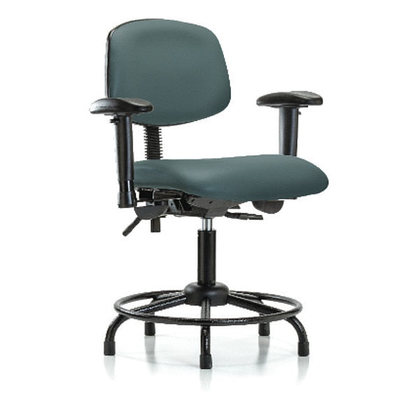 Bench Chair, Vinyl, RT, AA, Glides, Blu