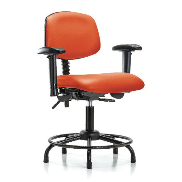Bench Chair, Vinyl, RT, AA, Glides, Orange