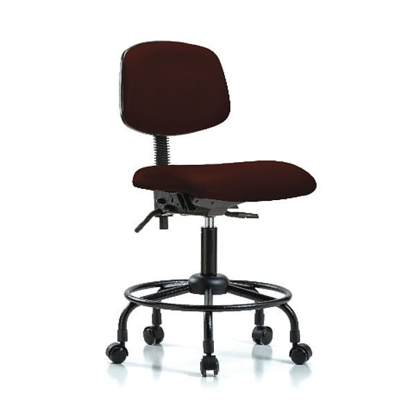Bench Chair, Vinyl, RT Tilt, Casters, Burg