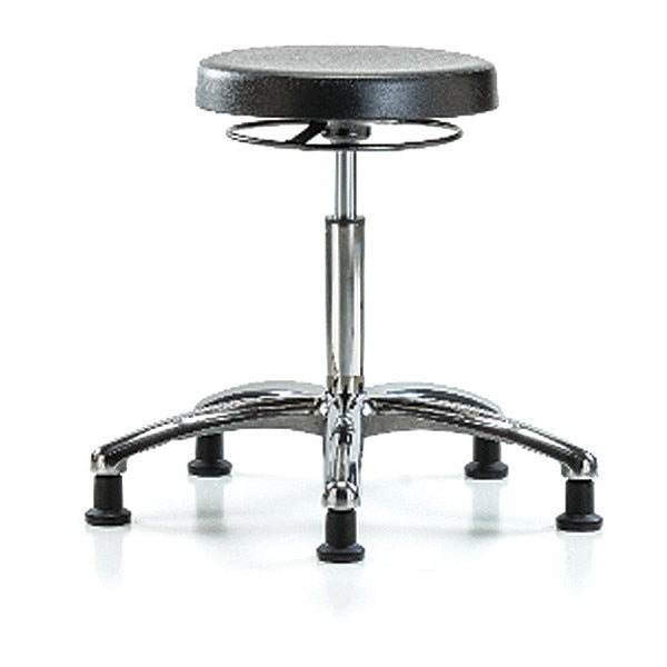 Bench Stool, Med, Chrome, Poly, Glides