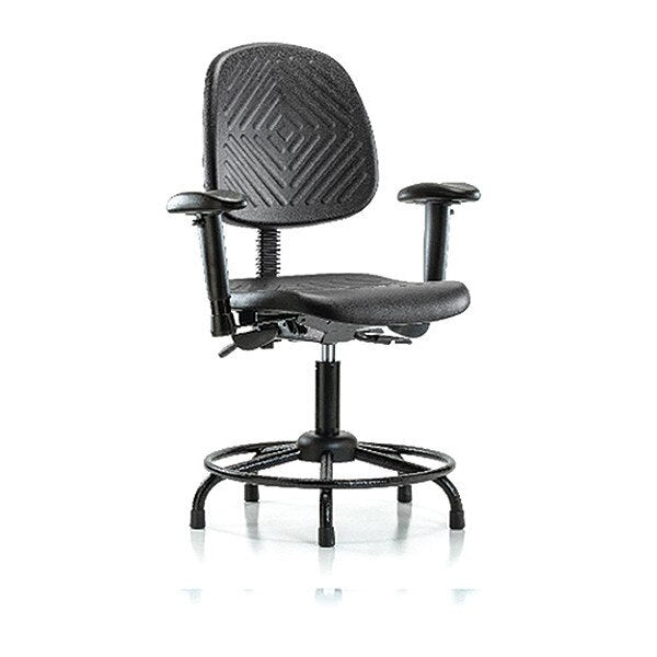 Benchch Chair, Poly, Med, Bk, RT, AA Glides