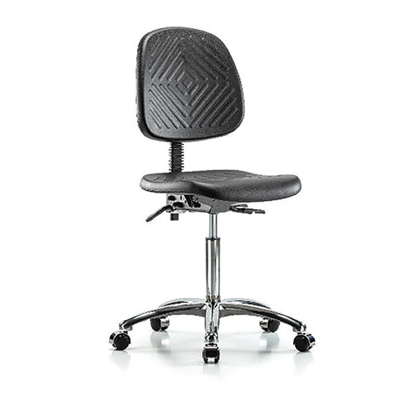 Bench Chair, Poly, Med, Bk, Chrome, Tilt Cast