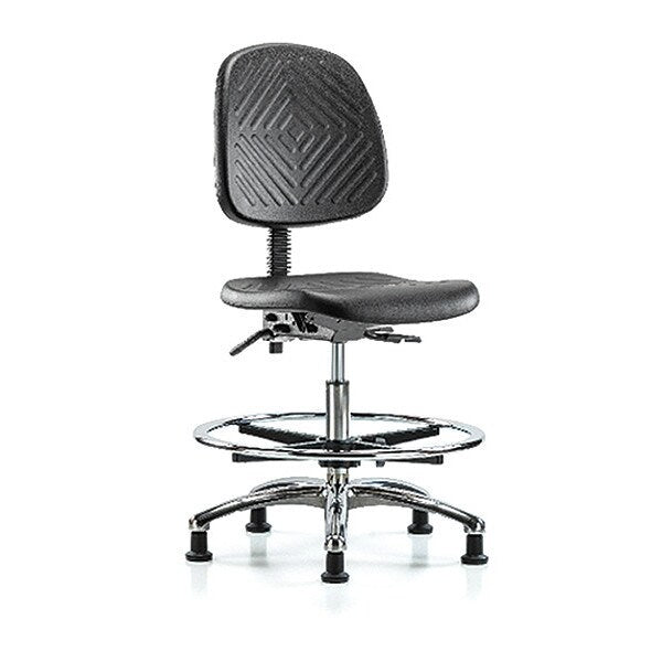 Bench Chair, Poly, Med, Bk, CF Gld, Weight Capacity: 300 lb.