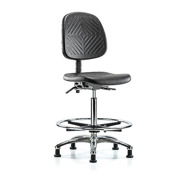 Bench Chair, Poly, Hi, Med Bk, Chr, CF Glides