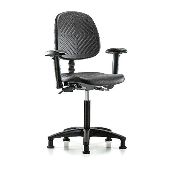 Bench Chair, Poly, Med, Bk, AA, Glides