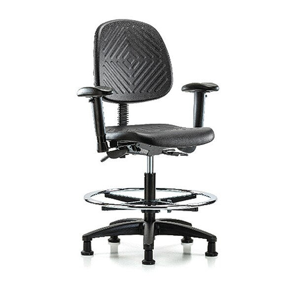 Bench Chair, Poly, Med, Bk, AA, CF Glides