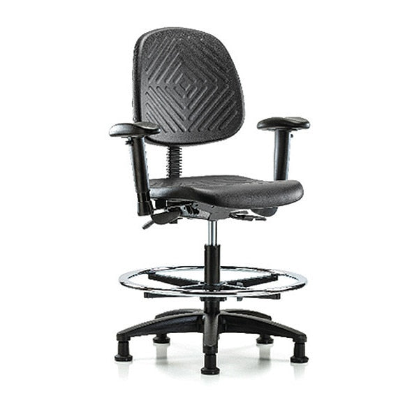 Bench Chair, Poly, Med, Bk, Tilt, AA CF Gld
