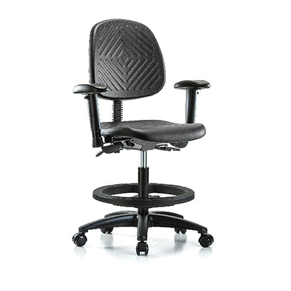 Bench Chair, Poly, Med, Bk, BF Cast