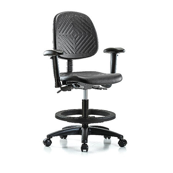 Bench Chair, Poly, Med, Bk, AA, BF Cast