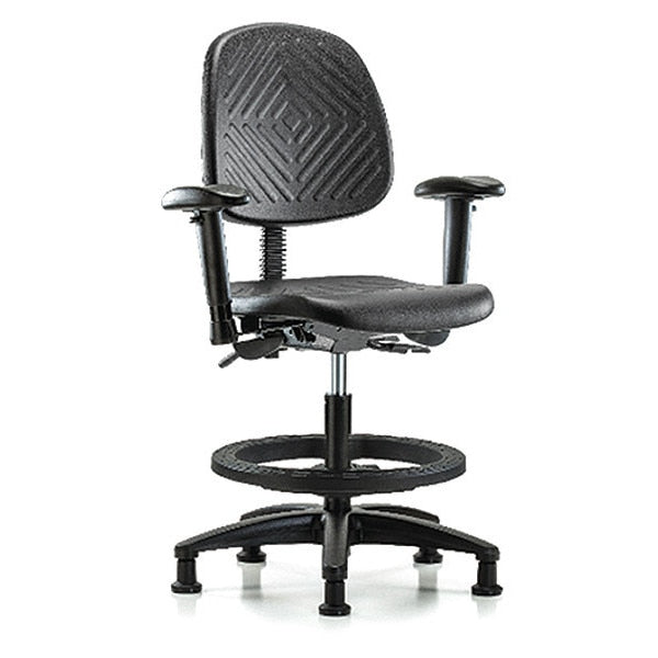 Bench Chair, Poly, Med, Bk, Tilt, AA BF Gld