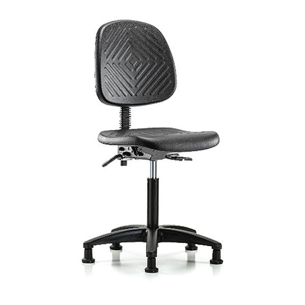 Bench Chair, Poly, Med, Bk, Glides