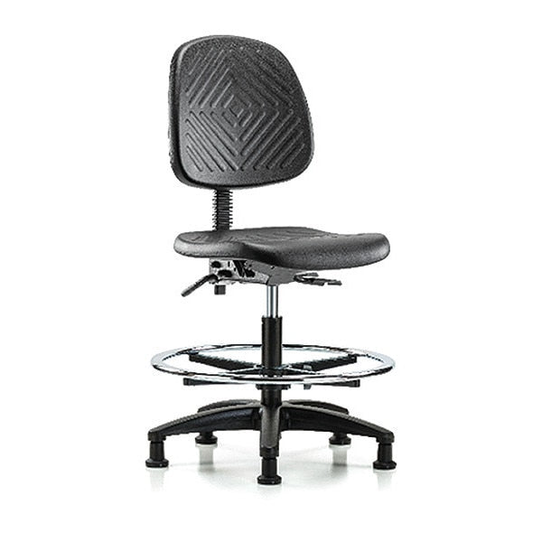 Bench Chair, Poly, Med, Bk, CF Glides