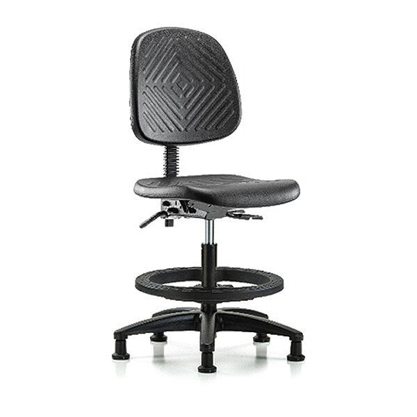 Bench Chair, Poly, Med, Bk, BF Glides