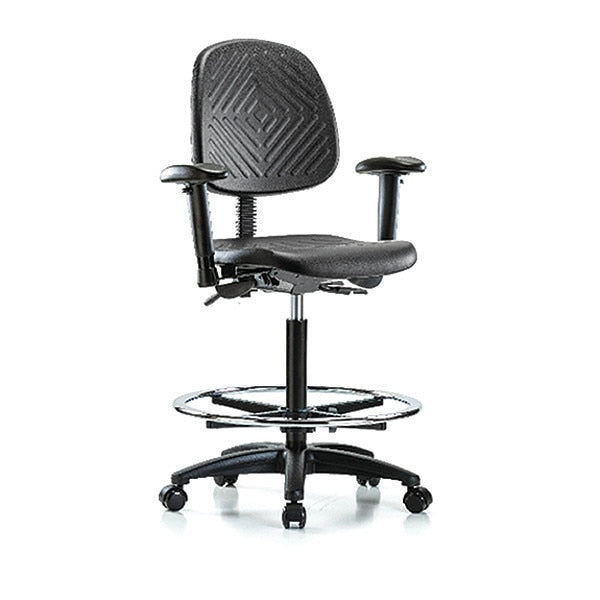Bench Chair, Hi, Poly, Med, Bk, Tilt, AA, Cast
