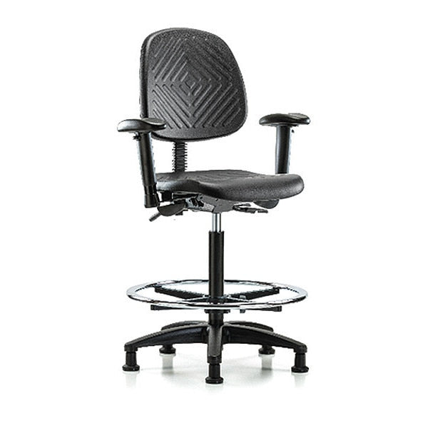 Bench Chair, Hi, Poly, Med, Bk, Tilt, AA, Gld