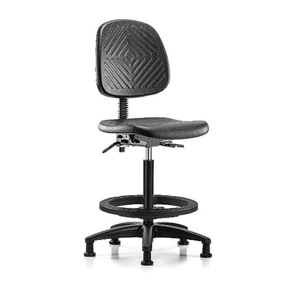 Bench Chair, Hi, Poly, Med, Bk, BF Glides