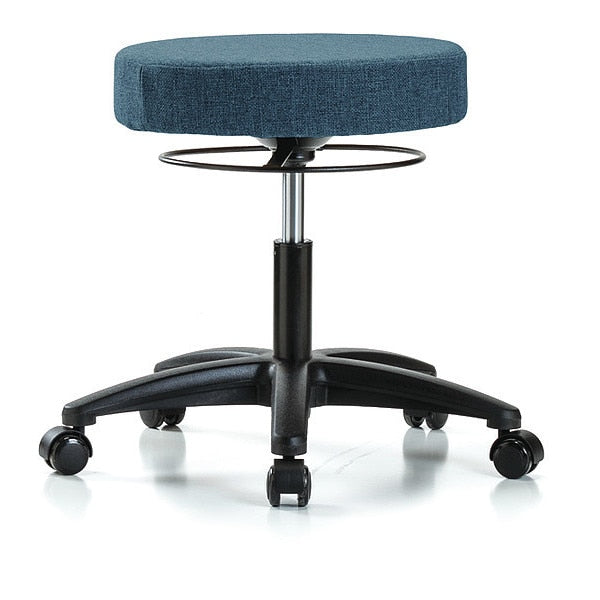 Desk Stool, Fabric, Casters, Blu
