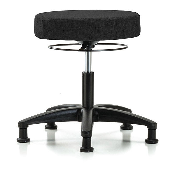 Desk Stool, Fabric, Glides, Blk