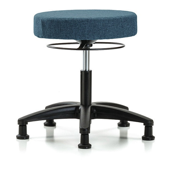 Desk Stool, Fabric, Glides, Blu