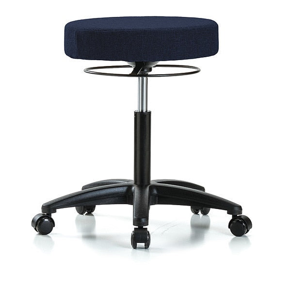 Bench Stool, Med, Fabric, Casters, Nav