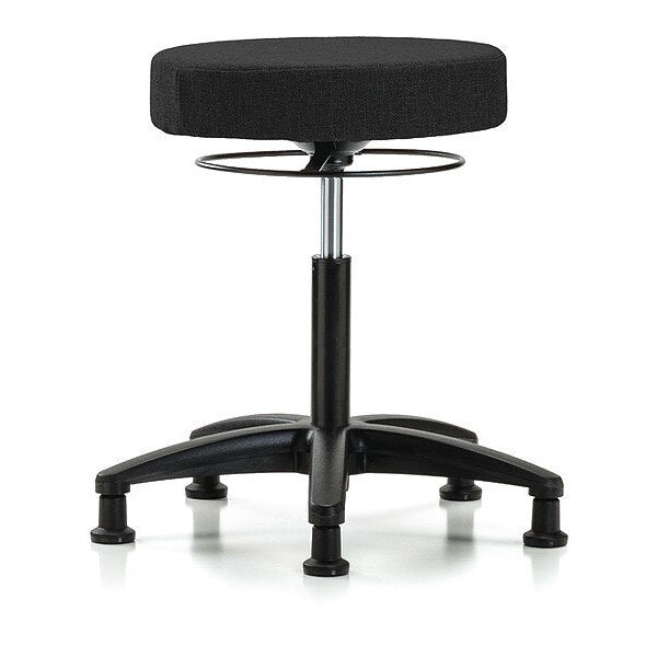 Bench Stool, Med, Fabric, Glides, Blk