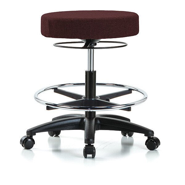 Bench Stool, Med, Fabric, CF, Casters, Bur