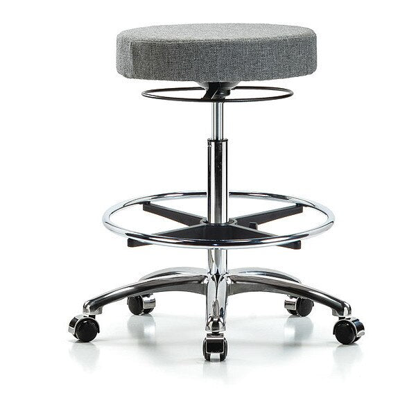 Bench Stool, Hi, Fabric, Chrom, CF, Cstr, Gry