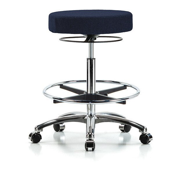Bench Stool, Hi, Fabric, Chrom, CF, Cstr, Nav
