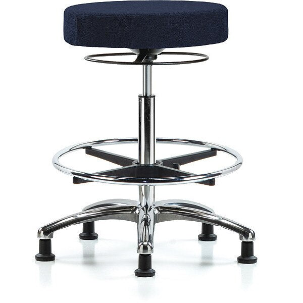 Bench Stool, Hi, Fabric, Chrom, CF, Glids, Nav