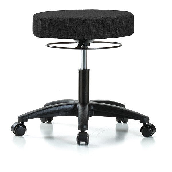 Desk Stool, Fabric, Casters, Blk