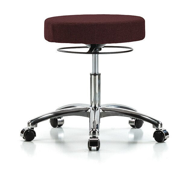 Desk Stool, Chrome, Fabric, Casters, Bur