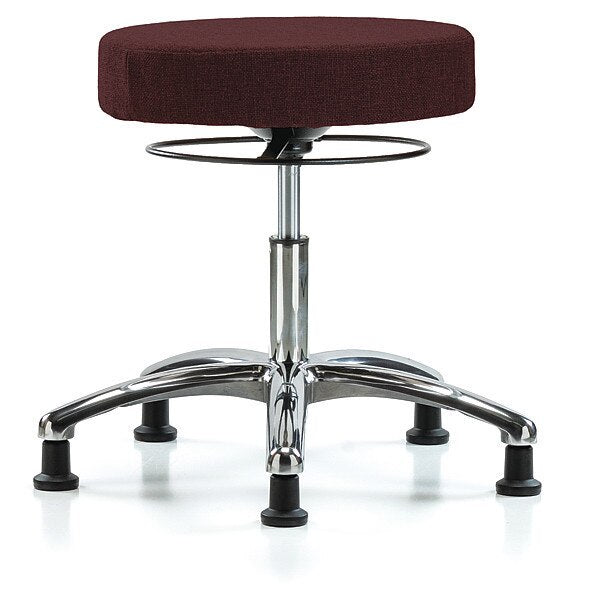 Desk Stool, Chrome, Fabric, Glides, Bur