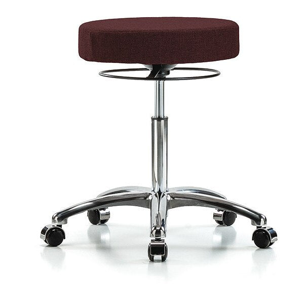 Bench Stool, Med, Fabric, Chrome, Castrs, Bur