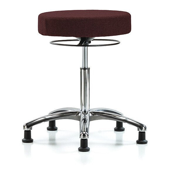 Bench Stool, Med, Fabric, Chrome, Glides Bur