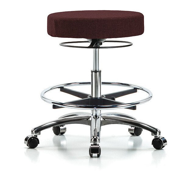 Bench Stool, Med, Fabric, Chrom, CF, Cstr, Bur