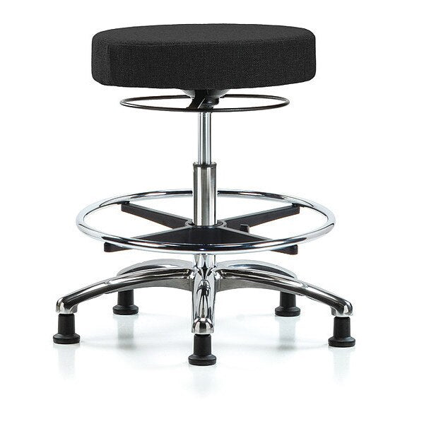 Bench Stool, Med, Fabric, Chrome, CF, Gld, Blk
