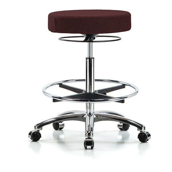 Bench Stool, Hi, Fabric, Chrom, CF, Cstr, Bur