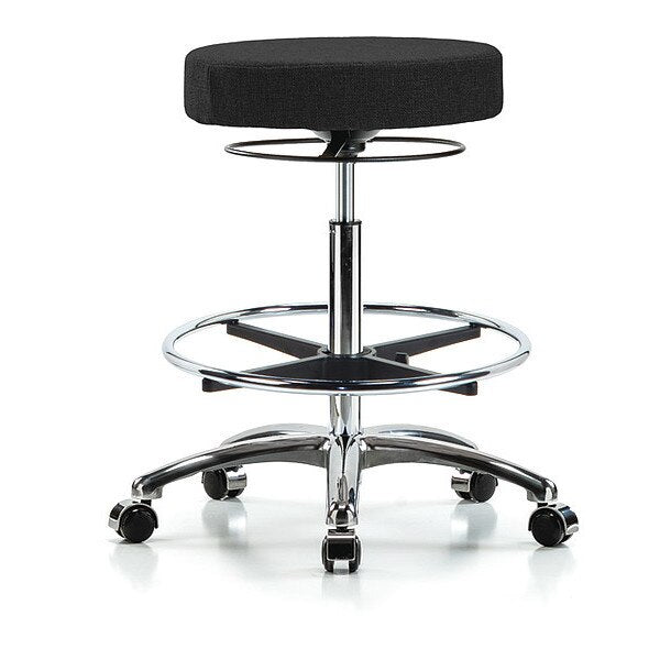 Bench Stool, Hi, Fabric, Chrom, CF, Cstr, Blk