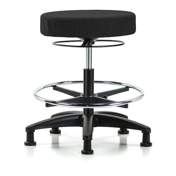 Bench Stool, Med, Fabric, CF, Glides, Blk