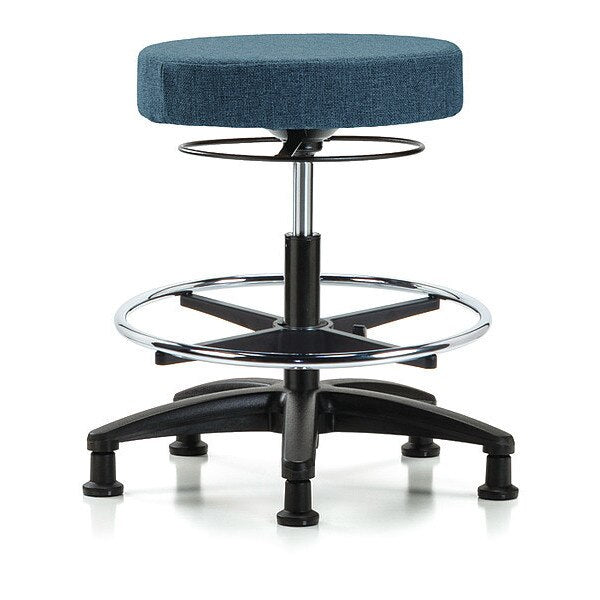 Bench Stool, Med, Fabric, CF, Glides, Blu