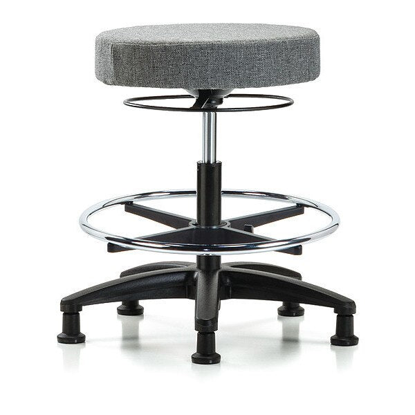 Bench Stool, Med, Fabric, CF, Glides, Gry