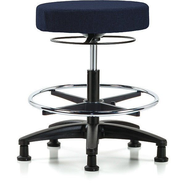 Bench Stool, Med, Fabric, CF, Glides, Nav