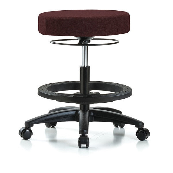 Bench Stool, Med, Fabric, BF, Casters, Bur