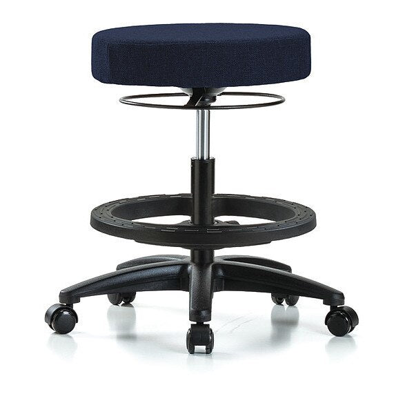 Bench Stool, Med, Fabric, BF, Casters, Nav