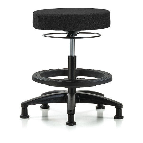 Bench Stool, Med, Fabric, BF, Glides, Blk