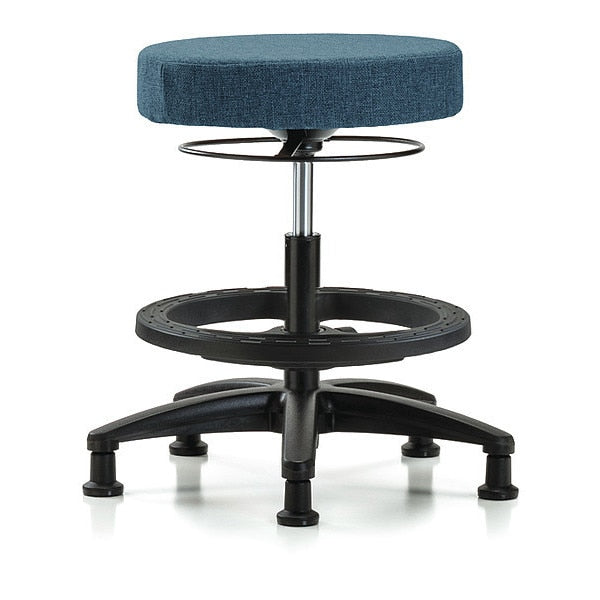 Bench Stool, Med, Fabric, BF, Glides, Blu