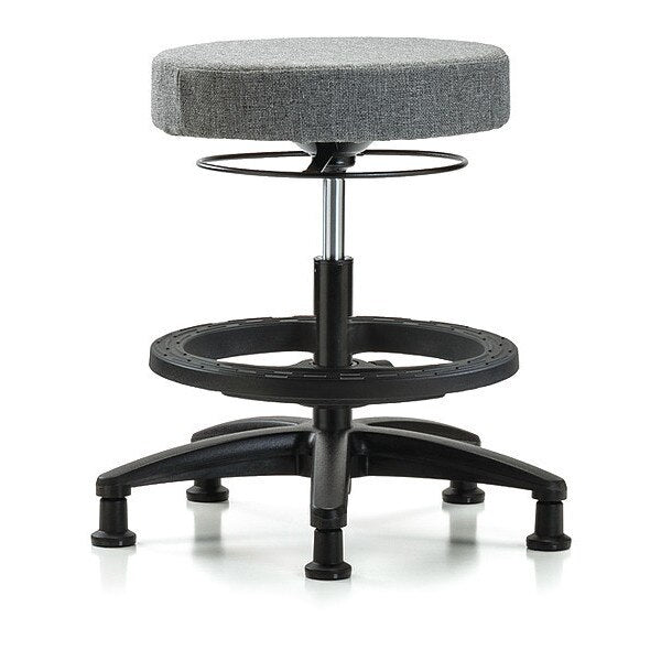 Bench Stool, Med, Fabric, BF, Glides, Gry