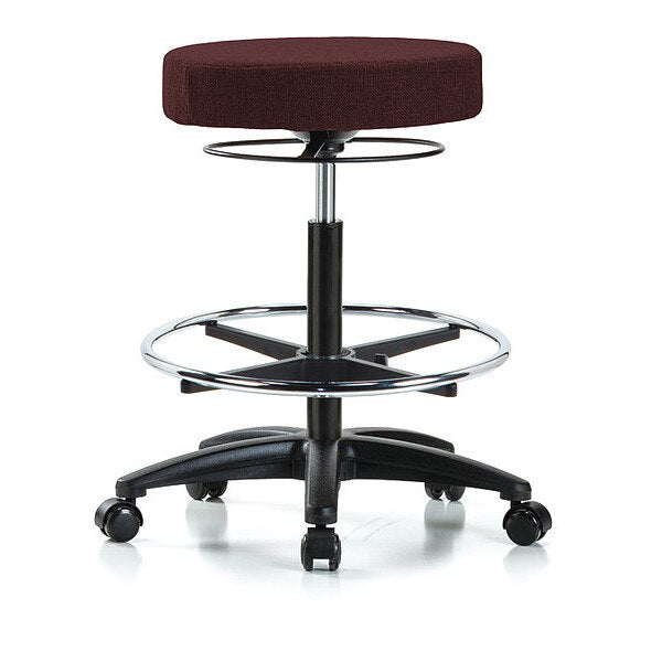 Bench Stool, Hi, Fabric, CF, Casters, Bur
