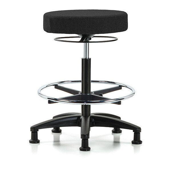 Bench Stool, Hi, Fabric, CF, Glides, Blk