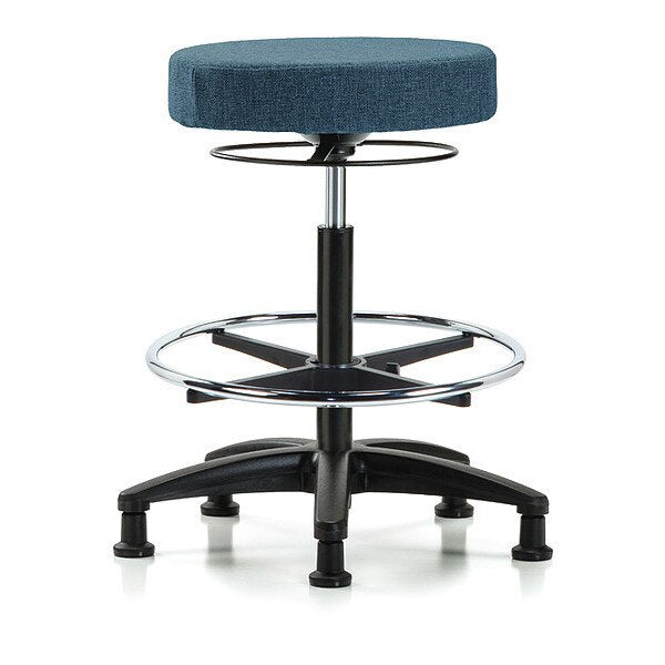 Bench Stool, Hi, Fabric, CF, Glides, Blu